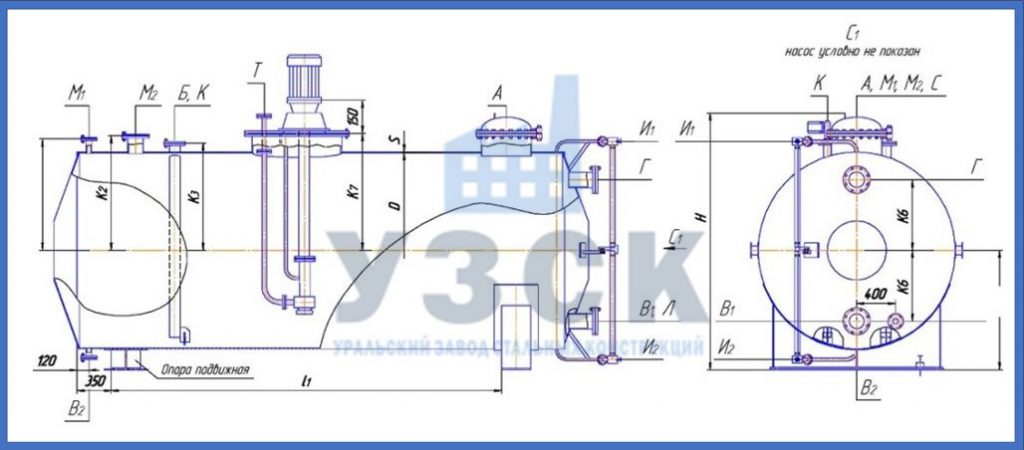 Чертеж емкости ГКК в Челябинске